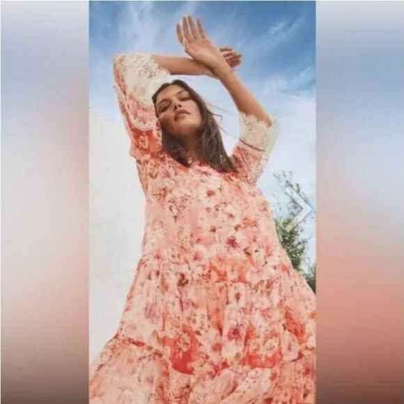 NWT Johnny Was Yours Truly 100% Silk Mini Dress Sz S Romantic Boho Lace Coquette - Picture 7 of 9